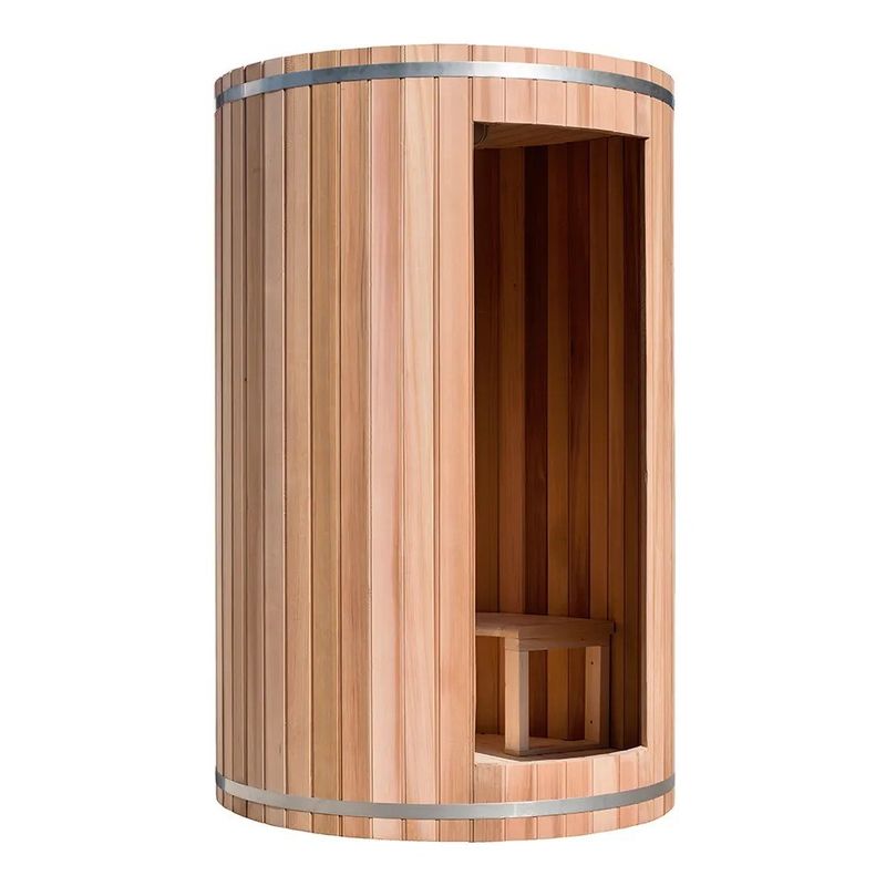 Sauna tradizionale in botte di legno massello per 2 persone all'aperto con vapore da 6 kW e design tradizionale