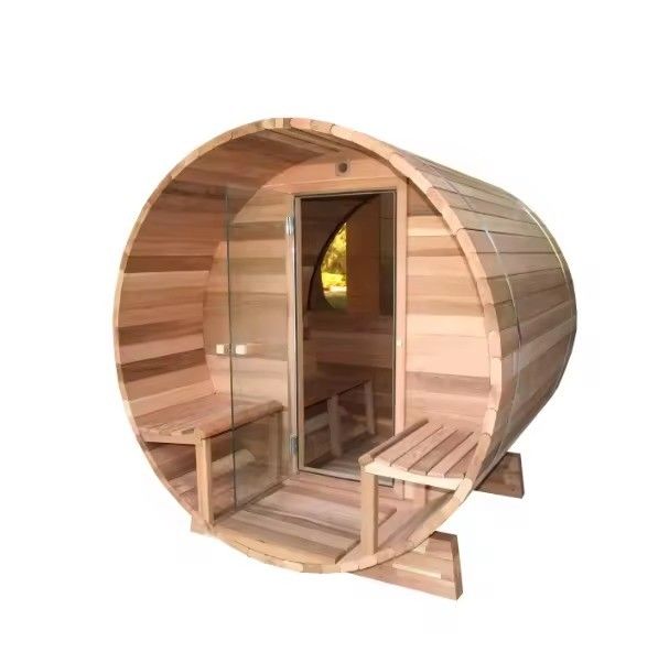 Sauna tradizionale in legno massello di cedro rosso per cortile, con vapore secco, per relax in cortile, 2025