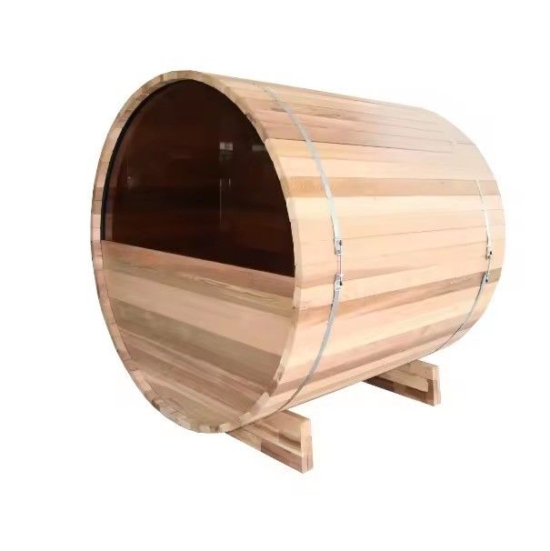 Sauna tradizionale in legno massello di cedro rosso per cortile, con vapore secco, per relax in cortile, 2025