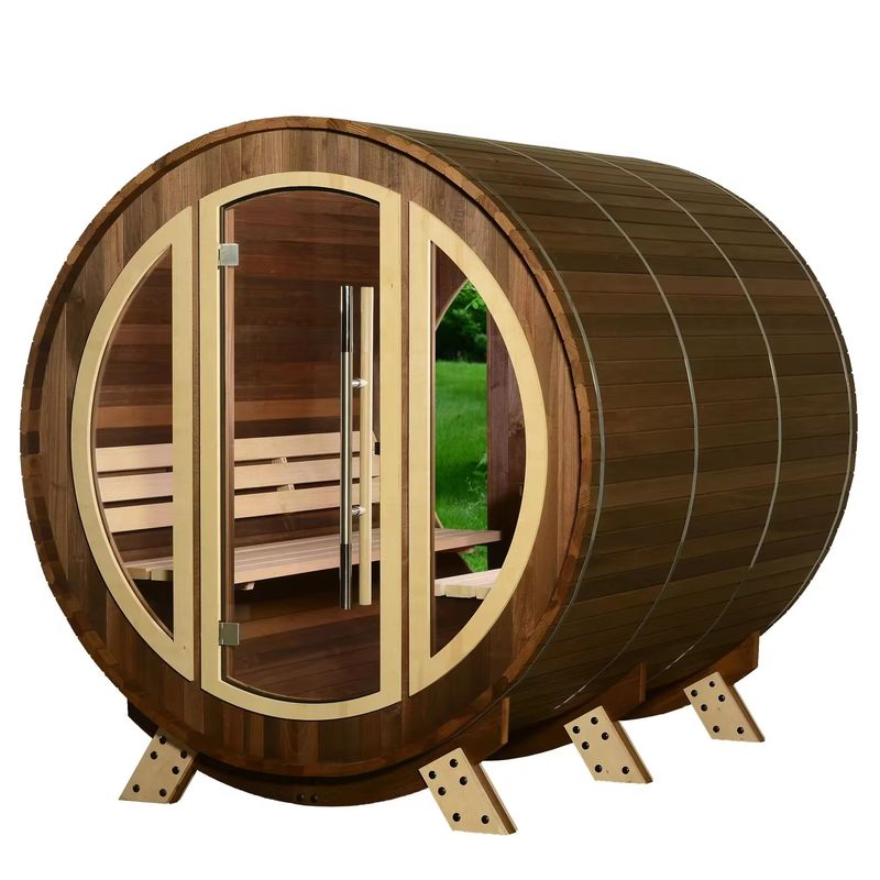 Materiale principale Legno massello 2025 Sauna quadrata di lusso Sauna a vapore in legno all'aperto Legno finlandese Sauna a vapore a secco per 6 persone