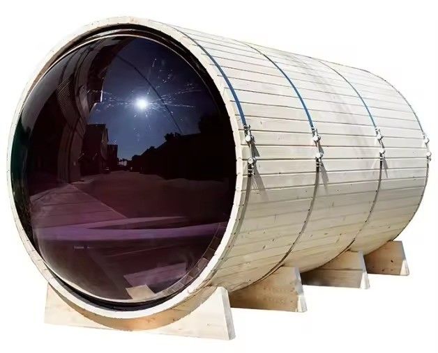 YSE Red Cedar 2025 Nordic Leisure Pine Outdoor Bucket Steam Sala sauna panoramica in vetro Sauna tradizionale 4 persone