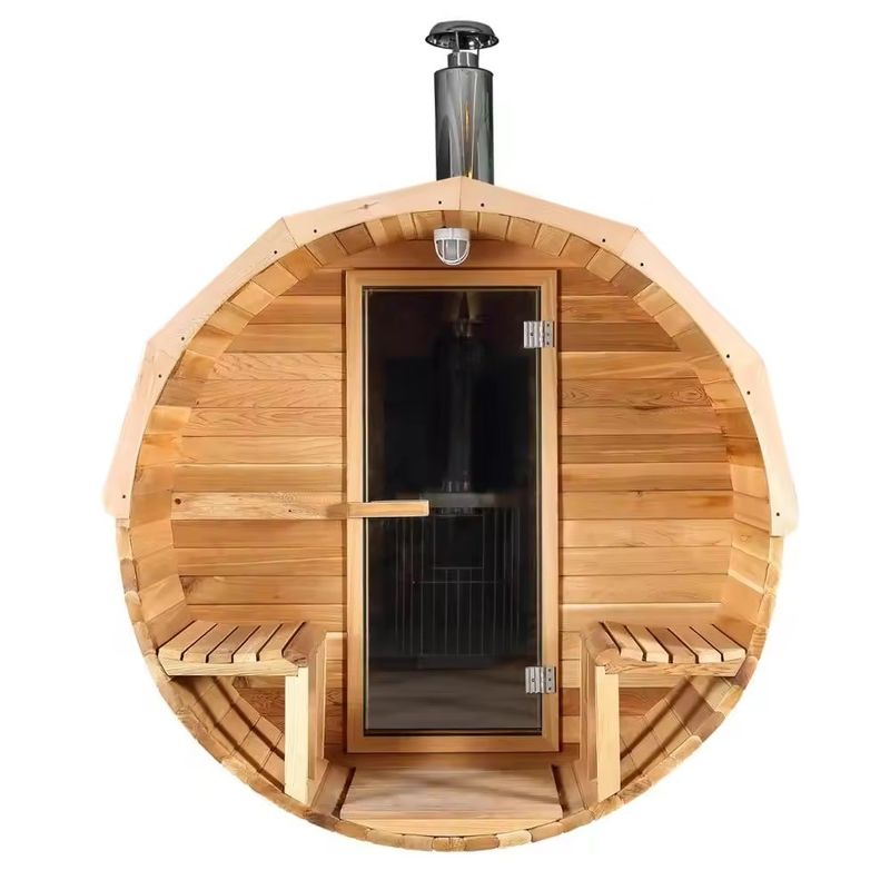 Sauna a infrarossi in legno di cedro rosso 2025 per 2-6 persone con funzione vapore secco, tipo legno massello, per esterni, facile da montare, esperienza sauna rilassante
