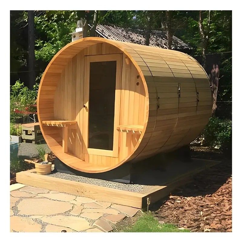 2025 YSE Sauna canadese tradizionale in hemlock/cedro, sauna a botte, per un'esperienza tradizionale di santuario della sauna