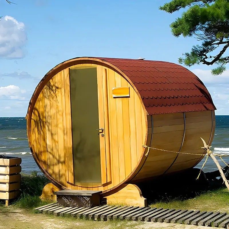 2025 YSE Sauna canadese tradizionale in hemlock/cedro, sauna a botte, per un'esperienza tradizionale di santuario della sauna