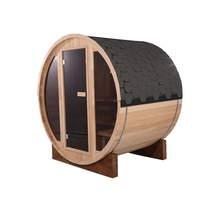 Transom Windows 2-4 Persone Hemlock Sauna a botte di cedro rosso con tensione 110V/220V e camera di vapore