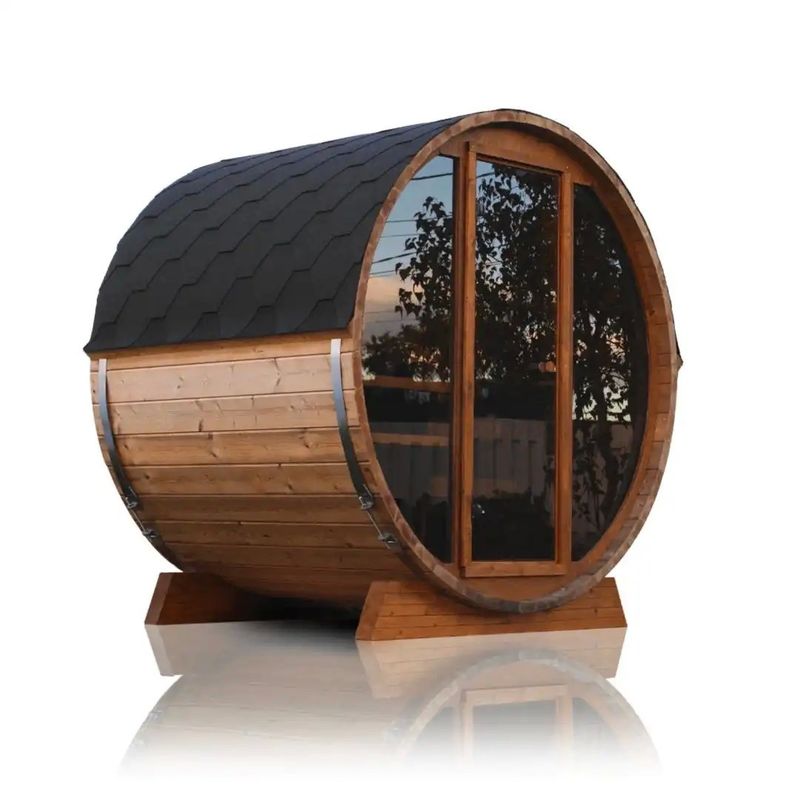 Transom Windows 2-4 Persone Hemlock Sauna a botte di cedro rosso con tensione 110V/220V e camera di vapore