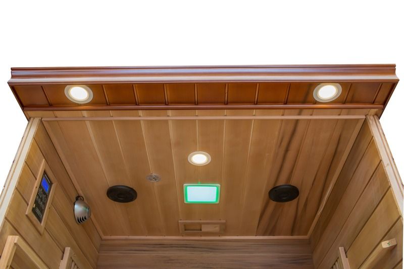 Pannello di controllo computerizzato Khan, bagno turco domestico, doppia sauna, disintossicazione, bagno di vapore con cicuta, spa in legno lontano