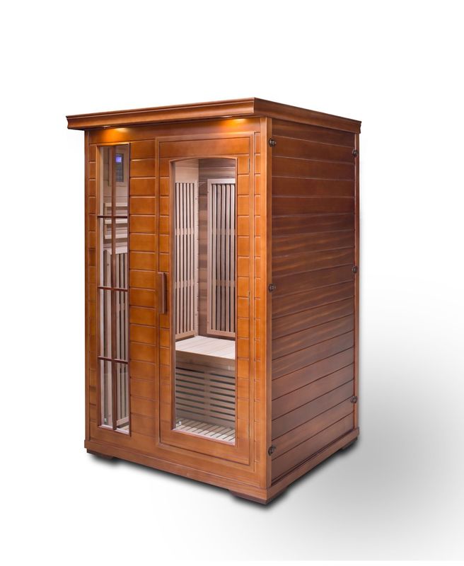 Sauna a vapore con pannello di controllo computerizzato, stanza di sudorazione a infrarossi in hemlock, stanza di sudorazione domestica a raggi infrarossi lontani