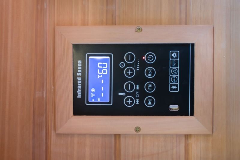 Stanza del vapore per la casa Far Khan con doppio pannello di controllo computerizzato, sauna a infrarossi in legno per la casa