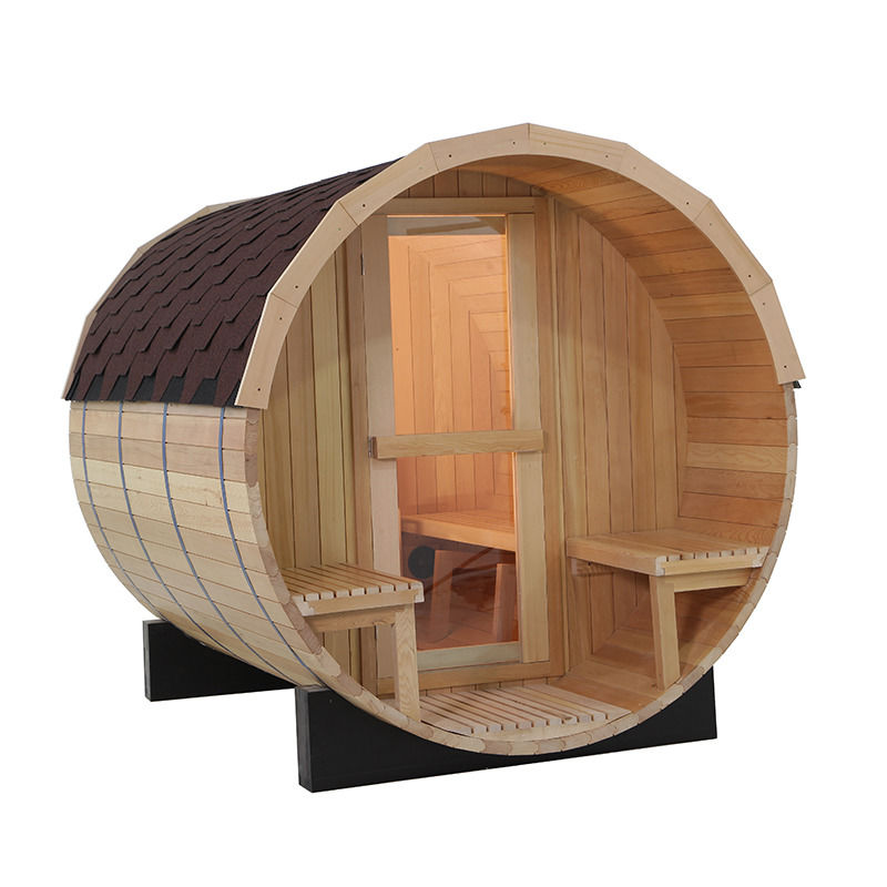 2021 Hot Selling Sauna di legno massello Hemlock Sauna a vapore satura Sauna popolare per computer all'aperto Eco Sauna Barrel Sauna a vapore satura tradizionale/legno di cedro rosso