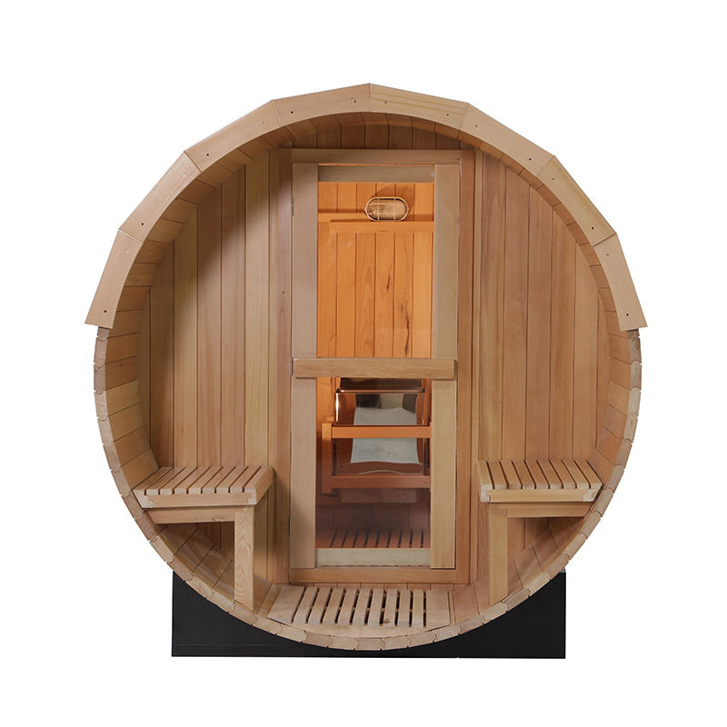 2021 Hot Selling Sauna di legno massello Hemlock Sauna a vapore satura Sauna popolare per computer all'aperto Eco Sauna Barrel Sauna a vapore satura tradizionale/legno di cedro rosso