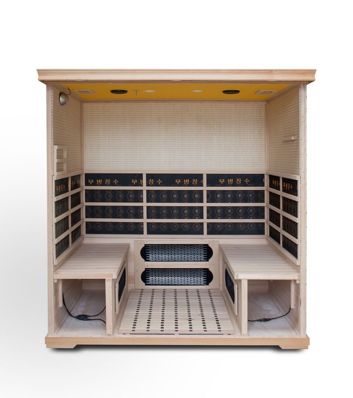 Gilet sauna tradizionale durevole in hemlock di alta qualità Pannello di controllo computerizzato per sauna a vapore