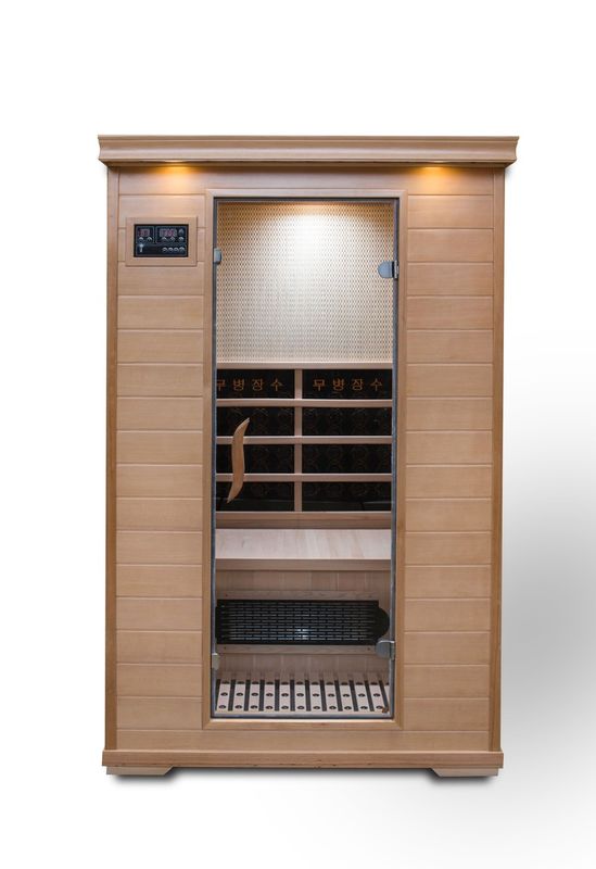 Sauna a infrarossi in legno massello per la disintossicazione con pannello di controllo computerizzato di alta qualità, bagno turco per la casa