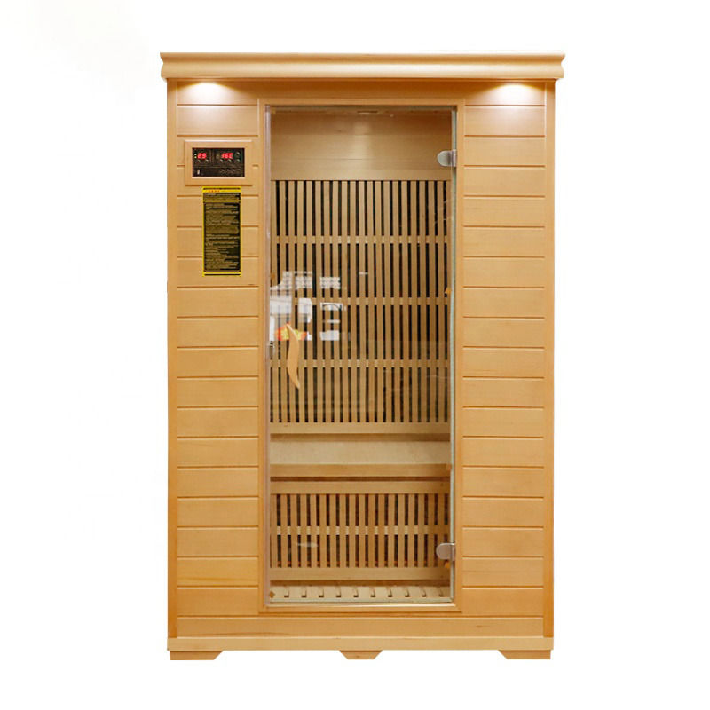 Sala sauna a vapore a calore in fibra di carbonio per casa doppia Infared tradizionale personale pannello di controllo di sauna lontano