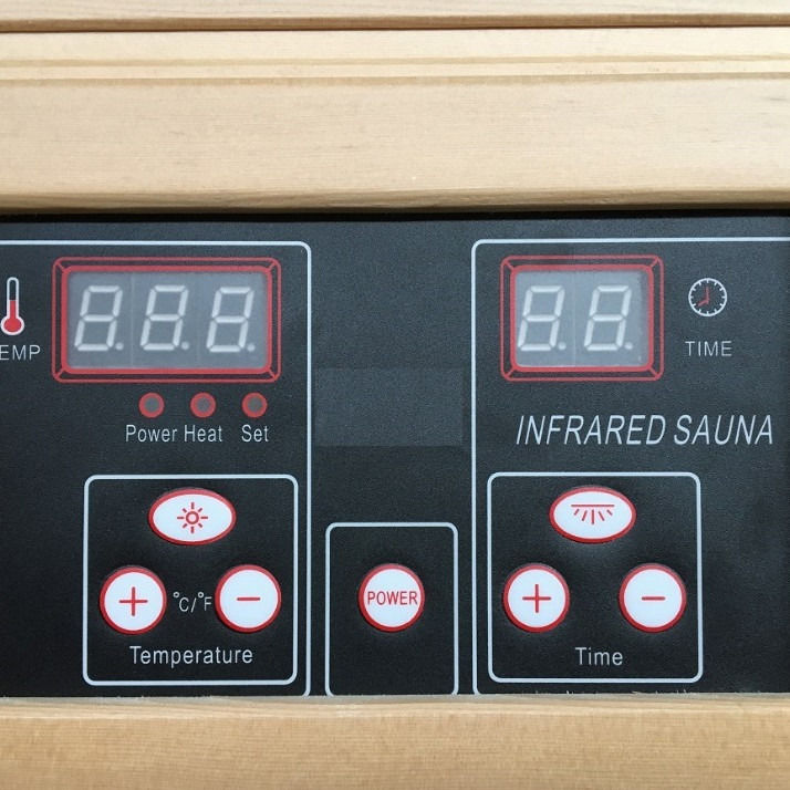 Sala sauna a vapore a calore in fibra di carbonio per casa doppia Infared tradizionale personale pannello di controllo di sauna lontano