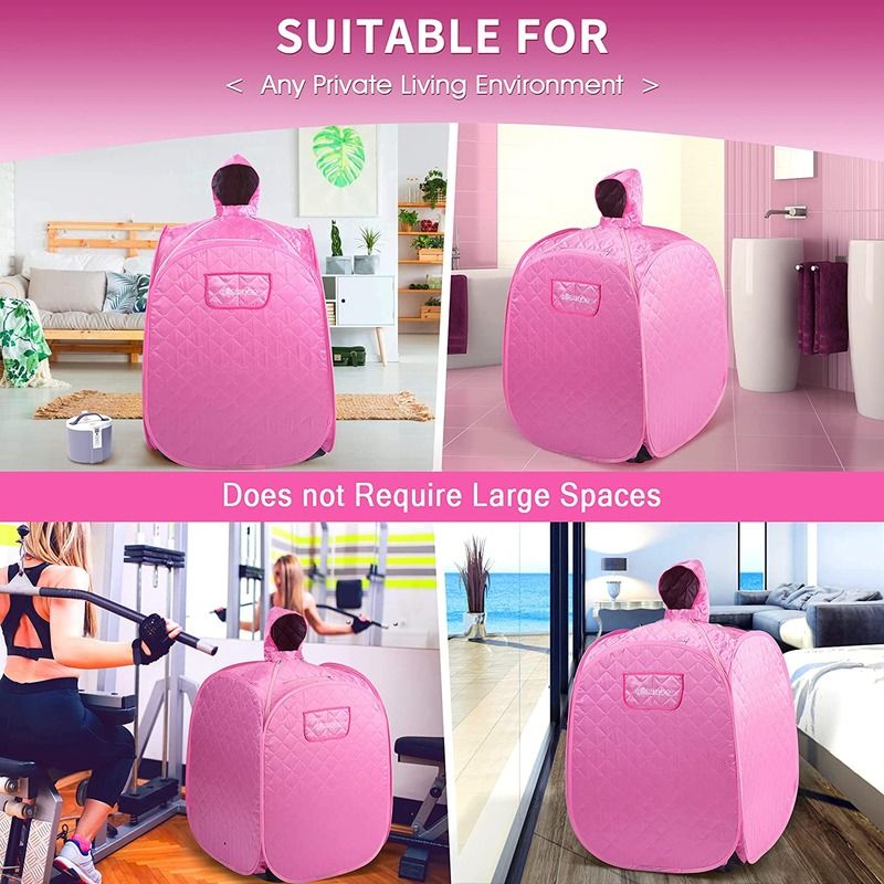 Sauna portatile Lady Pink preferita dalle donne europee, con pannello di controllo computerizzato per la disintossicazione, sauna per tutto il corpo con sedia