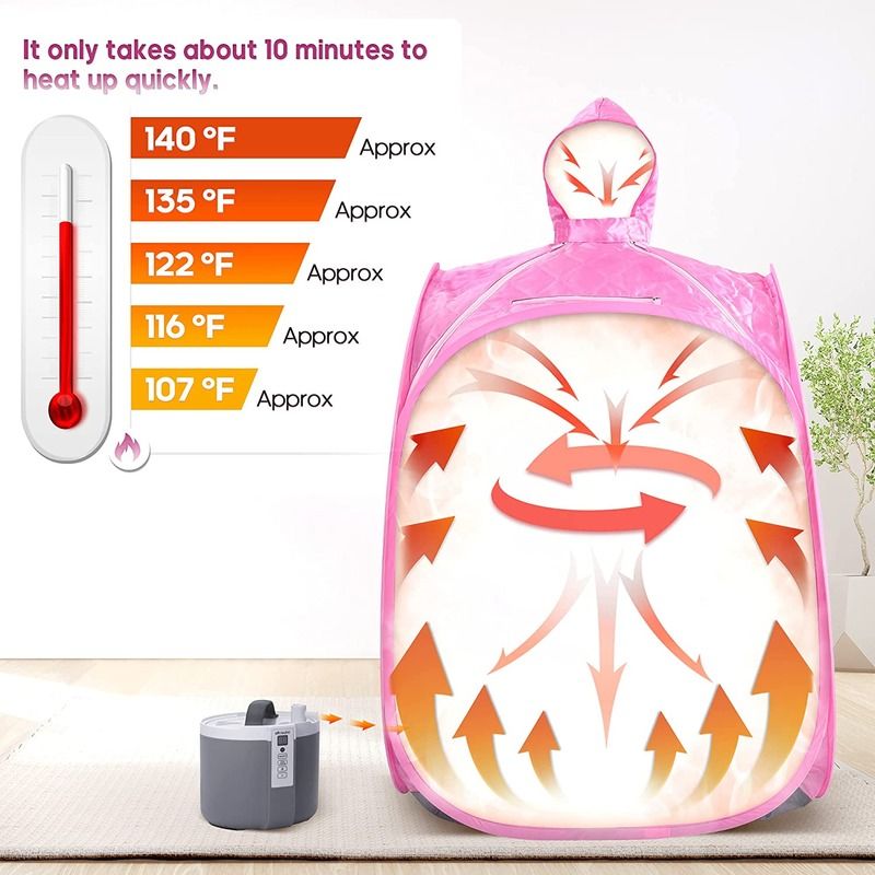 Sauna portatile Lady Pink preferita dalle donne europee, con pannello di controllo computerizzato per la disintossicazione, sauna per tutto il corpo con sedia