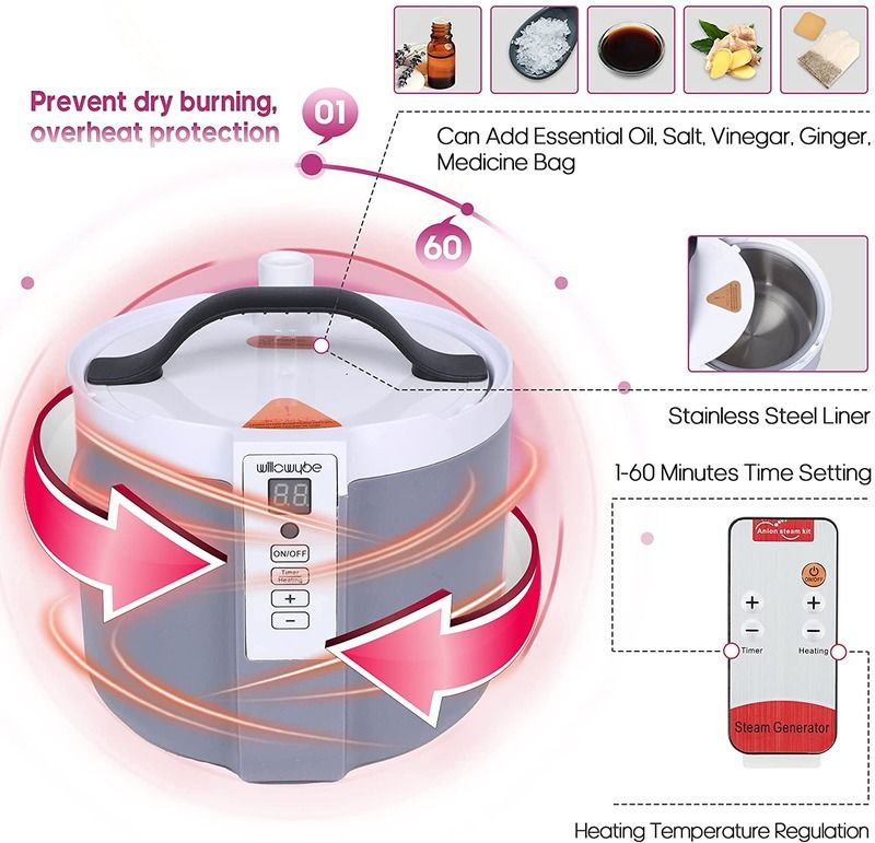 Sauna portatile Lady Pink preferita dalle donne europee, con pannello di controllo computerizzato per la disintossicazione, sauna per tutto il corpo con sedia