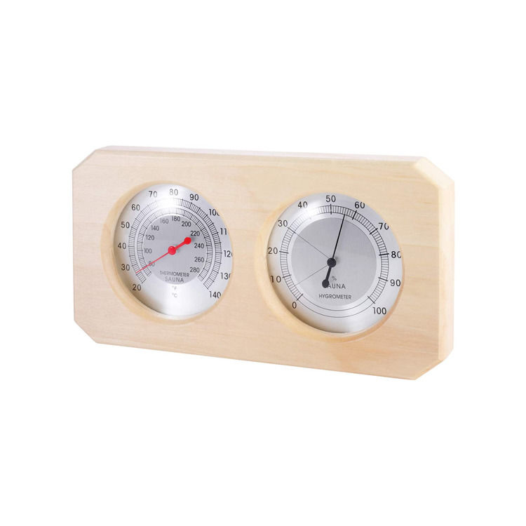 Termometro igrotermografo tradizionale in legno per sauna 2 in 1, attrezzatura per sauna, misurazione della temperatura e dell'umidità, accessori per interni